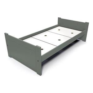 Lit 90x190 1 place bois hêtre Solo - Gris