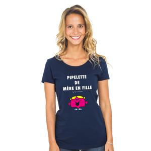 T-shirt Femme - Pipelette De Mère En Fille 2 - Navy - Taille XXL