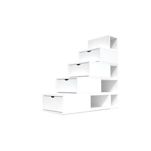 Escalier Cube de rangement hauteur 125 cm Blanc
