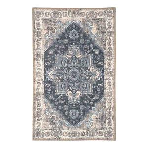 COLABA - Tapis d'Entrée 50x80cm avec Motifs Bleu