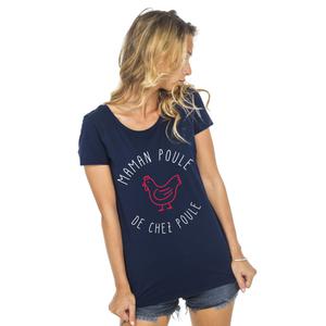 T-shirt Femme - Maman Poule De Chez Poule - Navy - Taille XL