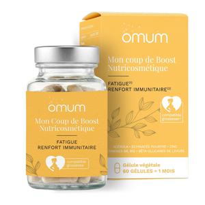 Omum Mon Coup de Boost Nutricosmétique Fatigue & Immunité Pot de 60 gélules
