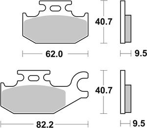 Plaquettes de frein SBS 754 RSI métal fritté