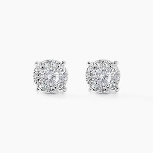 Boucles D'oreilles Puces Artemis Or Blanc Diamant
