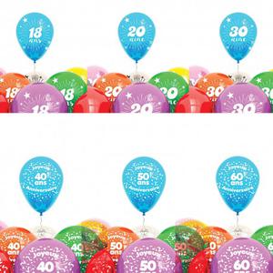 Sachet de 8 Ballons Âge Anniversaire