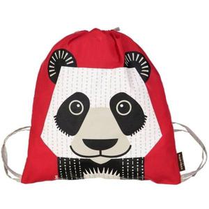 Sac de Gym Maternelle Rouge Panda Coq en Pâte - Cartable Coton bio
