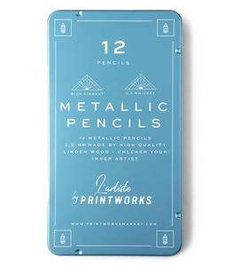 Printworks - 12 crayons de couleur métalliques - Rose