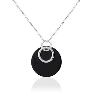 Collier Marylen Argent Blanc Céramique Et Oxyde De Zirconium