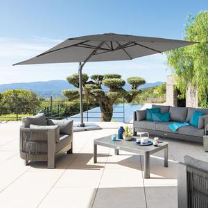 Parasol déporté rectangulaire Éléa avec toile Sunbrella 4 x 3 m - Aluminium traité époxy, Acier, Acrylique Unisexe