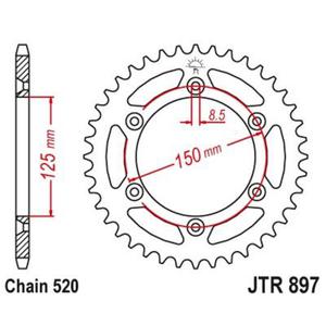 JT SPROCKETS Couronne acier standard 897 - 520
