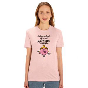 T-shirt Femme - C'est Compliqué D'être Une Princesse - Rose Chiné - Taille S
