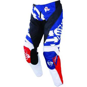 Freegun Devo Outlaw Pantalon de Motocross enfants, blanc-rouge-bleu, taille XS pour Des gamins