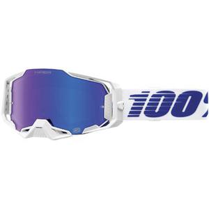 100% Armega HiPER Izi Lunettes de motocross, blanc-bleu