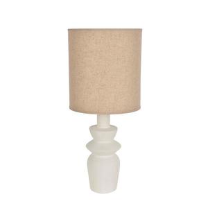 OLYMPE-Lampe à poser Céramique/Lin H47cm Blanc