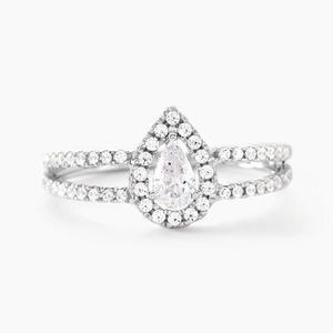 Bague Hildana Or Blanc Oxyde De Zirconium