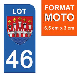 1 sticker pour plaque d'immatriculation MOTO , 46 LOT