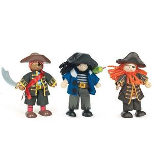 Set 3 Figurines Poupées Pirates Boucaniers Budkins Le Toy Van - J