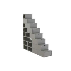 Escalier Cube de rangement hauteur 200 cm - Gris