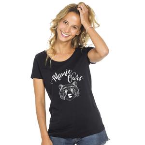 T-shirt Femme - Mamie Ours - Noir - Taille S