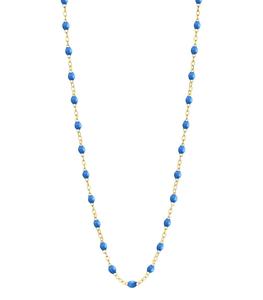 Gigi Clozeau - Femme - Collier or jaune et perles de résine 42 cm - Bleu