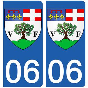2 stickers pour plaque immatriculation Auto,, 06 Villefranche sur mer