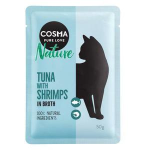 24x50g Cosma Nature thon, crevettes - Pâtée pour chat