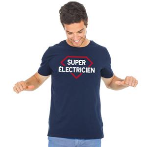 T-shirt Homme - Super Électricien - Navy - Taille M