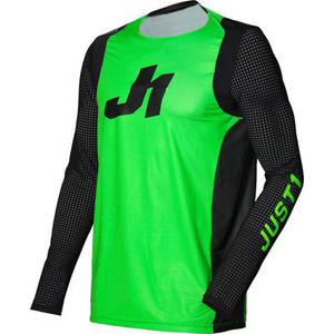 Just1 J-Flex Maillot Motocross, noir-vert, taille S