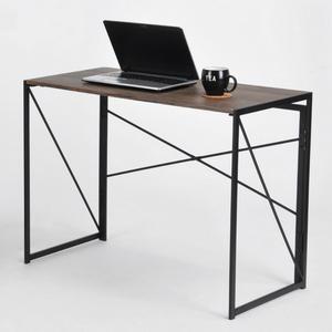 Table Bureau Pliable Pieds Métal Noyer