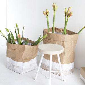 Sac de rangement en papier kraft bord blanc Serax