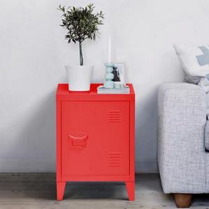 Meuble de Rangement Métallique 1 Porte Noir Rouge ou Blanc - Coloris - Rouge