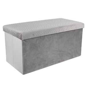 Floy - coffre banc pliable velours gris clair