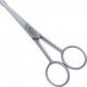 Ciseaux à bout rond nez, barbe, oreilles, Ciseaux à lentilles en acier de Solingen inox brossé ERBE