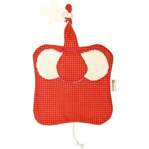 Doudou attache sucette Keptin-Jr Coton Bio Elly Rouge 26 cm - Doudou