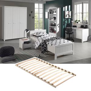 GASTON - Lit 90x200cm + Sommier + Chevet + Armoire 3P + Pack Bureau