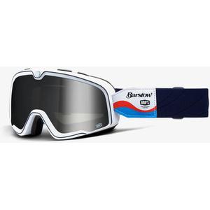 100% Barstow Lucien Lunettes de motocross, blanc-bleu