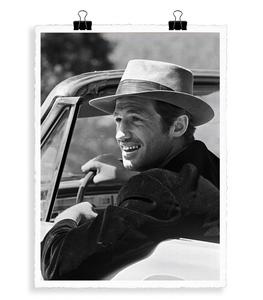 Image Republic - Affiche Belmondo Chapeau 56 x 76 cm - Noir