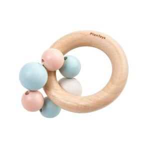Hochet Anneau Bois & Perles Pastel Plantoys - Jouet en bois bébé