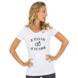 T-shirt Femme - Je Peux Pas Je Me Marie F - Blanc - Taille M