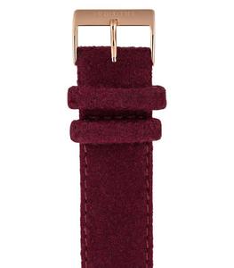 Briston - Bracelet de montre flanelle Bordeaux/Or rose - Rouge