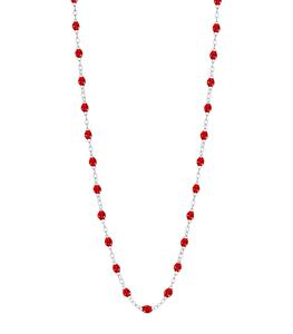 Gigi Clozeau - Femme - Collier or blanc et perles de résine 42 cm - Rouge