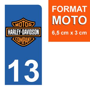 1 sticker pour plaque d'immatriculation MOTO , 13, Bouches du Rhône, V-TWIN