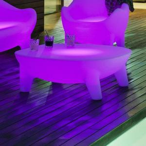 MARTINICA-Table basse lumineuse LED d'extérieur RGB solaire rechargeable H35cm L100cm Blanc