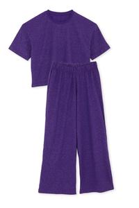 Pyjama Long Coton Bio - Paillettes Violet