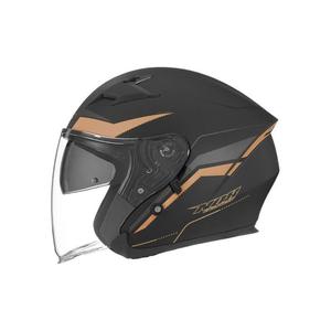 Casque jet Nox N127 Late mat noir/bronze - L