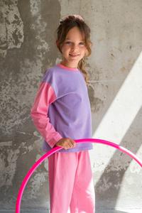 Pyjama manches longues enfant - Colorblock Rose