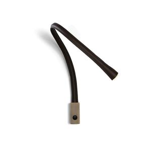 FLEXILED-Applique/liseuse flexible Cuir/Nickel satiné avec interrupteur L90cm Noir