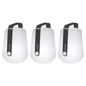 BALAD-Lot de 3 Lampes nomades LED d'extérieur H12cm Gris