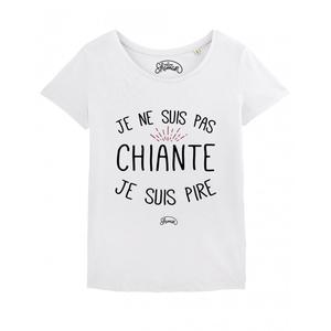 T-shirt Femme - Je Ne Suis Pas Chiante Je Suis Pire - Blanc - Taille S