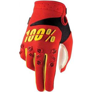 100% Airmatic Gants de Motocross, rouge-jaune, taille XL